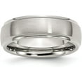 thumbnail image 1 of Chisel Stainless Steel Polished with Brushed Center 7.2mm Ridged Edge Band - Ring Size 9.0-7.8gm, 1 of 8