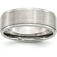thumbnail image 1 of Chisel Stainless Steel Polished with Brushed Center 8.2mm Ridged Edge Band - Ring Size 7.0-7.8gm, 1 of 8