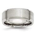 thumbnail image 1 of Chisel Stainless Steel Polished with Brushed Center 8mm Flat Beveled Edge Band, 1 of 7