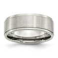 thumbnail image 1 of Chisel Stainless Steel Polished with Brushed Center 8mm Ridged Edge Band, 1 of 7