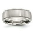 thumbnail image 1 of Chisel Stainless Steel Polished with Brushed Center 8mm Ridged Edge Band, 1 of 6