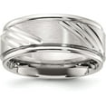 thumbnail image 1 of Chisel Stainless Steel Polished with Brushed Center Grooved 9.00mm Band - Ring Size 12.0, 1 of 4
