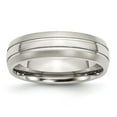 thumbnail image 1 of Chisel Stainless Steel Polished with Brushed Edge 6mm Grooved Band, 1 of 6