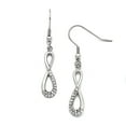 thumbnail image 1 of Chisel Stainless Steel Polished with CZ Infinity Dangle Shepherd Hook Earrings Stainless Steel Earrings, 1 of 1