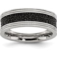 thumbnail image 1 of Chisel Stainless Steel Polished with Genuine Stingray Textured 8.2mm Band - Ring Size 10.5, 1 of 8