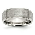 thumbnail image 1 of Chisel Stainless Steel Polished with Grain Finish Center 8mm Ridged Edge Band, 1 of 6
