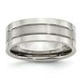 thumbnail image 1 of Chisel Stainless Steel Polished with Satin Center 8mm Grooved Band, 1 of 7