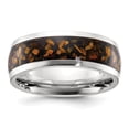 thumbnail image 1 of Chisel Stainless Steel Polished with Yellow Tiger's Eye Inlay 8mm Band, 1 of 3