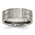 thumbnail image 1 of Chisel TB145-12.5 8 mm Titanium Cross Design Flat Brushed Band, Size 12.5, 1 of 6