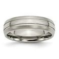 thumbnail image 1 of Chisel Titanium Brushed and Polished 6mm Grooved Band TB190, 1 of 9