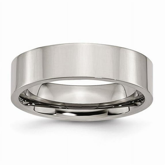 Chisel Titanium Flat 6mm Polished Wedding Band