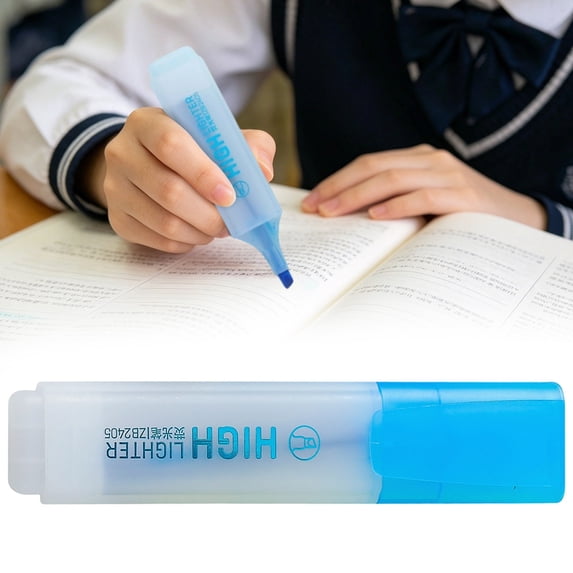 Chisel Tip Highlighter Ecohintz Chisel Tip Highlighter Pen (2Ml) - Bleed-Resistant on Standard Paper for Highlighting, Underlining, Journaling & Coloring - No Smudge, Bleed Resistant Marker, Blue