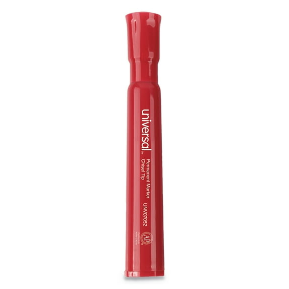 Chisel Tip Permanent Marker, Broad Chisel Tip, Red, Dozen | Bundle of 5 Dozen