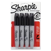 Chisel Tip Permanent Marker, Medium Chisel Tip, Black, 4/pack