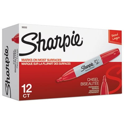 Chisel Tip Permanent Marker, Medium Chisel Tip, Red, Dozen Chisel Tip Permanent Marker, Medium Chisel Tip, Red, Dozen
