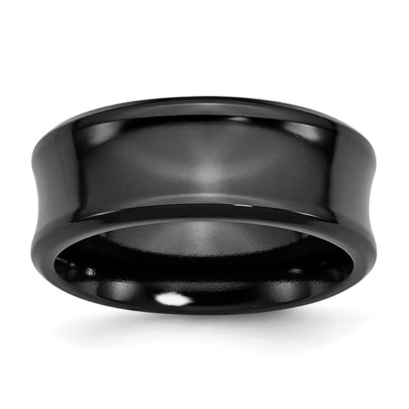 Chisel Titanium Black Ti Polished Concave 9mm Band