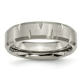 thumbnail image 1 of Chisel Titanium Brushed 6mm Beveled Edge Notched Band, 1 of 7