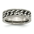 thumbnail image 1 of Chisel Titanium Brushed 7mm Chain Inlay Band, 1 of 7