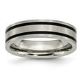 thumbnail image 1 of Chisel Titanium Brushed Black Enamel 6mm Flat Band, 1 of 7