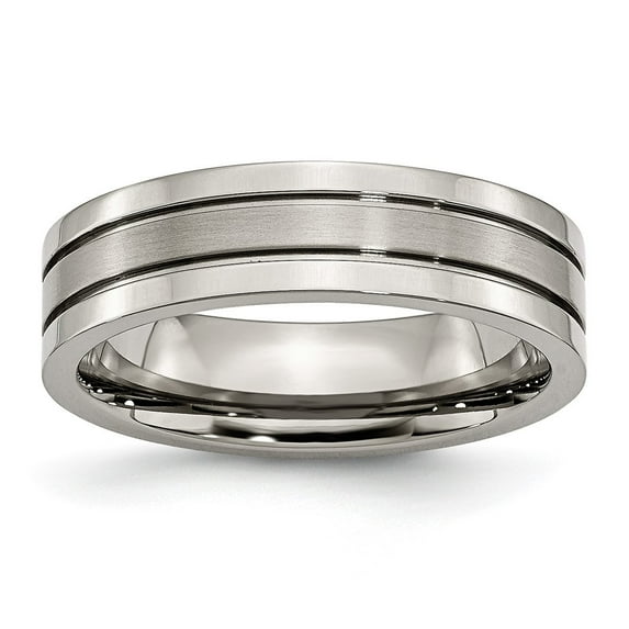 Chisel Titanium Brushed Center 6mm Grooved Band