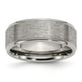 thumbnail image 1 of Chisel Titanium Brushed Center 8mm Ridged Edge Band, 1 of 7