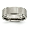 thumbnail image 1 of Chisel Titanium Brushed Center 8mm Ridged Edge Band, 1 of 7