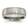 thumbnail image 1 of Chisel Titanium Brushed Center 8mm Ridged Edge Band, 1 of 7