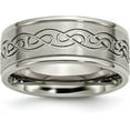 thumbnail image 1 of Chisel Titanium Brushed Center 9.2mm Scroll Design Band - Ring Size 11.5, 1 of 8