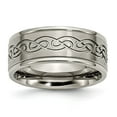 thumbnail image 1 of Chisel Titanium Brushed Center 9mm Scroll Design Band, 1 of 7