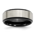 thumbnail image 1 of Chisel Titanium Brushed Center Black IP-plated 8mm Beveled Edge Band, 1 of 7