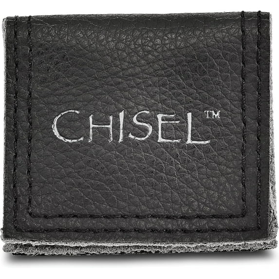 Chisel Titanium Brushed Center Cross 8.2mm Ridged Edge Band - Ring Size 9.5