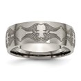 thumbnail image 1 of Chisel Titanium Brushed Laser Design 8mm Band, 1 of 9