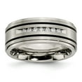 thumbnail image 1 of Chisel Titanium Brushed Polished and Enameled 1/4 Carat Diamond 9mm Band, 1 of 8