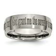thumbnail image 1 of Chisel Titanium Brushed Serenity Prayer Laser Design 8mm Band, 1 of 8