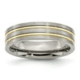 thumbnail image 1 of Chisel Titanium Brushed Yellow IP-plated 6mm Grooved Band, 1 of 7
