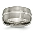 thumbnail image 1 of Chisel Titanium Brushed and Polished 10mm Grooved Band, 1 of 6