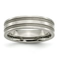 thumbnail image 1 of Chisel Titanium Brushed and Polished 6mm Grooved Band, 1 of 7