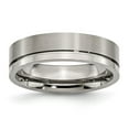 thumbnail image 1 of Chisel Titanium Brushed and Polished 6mm Grooved Band, 1 of 6