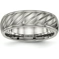 thumbnail image 1 of Chisel Titanium Brushed and Polished 7.2mm Grooved Band - Ring Size 8.5, 1 of 8