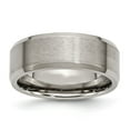 thumbnail image 1 of Chisel Titanium Brushed and Polished 8mm Beveled Edge Band, 1 of 7