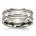 thumbnail image 1 of Chisel Titanium Brushed and Polished 8mm Grooved Band, 1 of 7