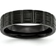 thumbnail image 1 of Chisel Titanium Brushed and Polished Black IP-plated 6.2mm Notched Band - Ring Size 10.5, 1 of 8