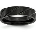 thumbnail image 1 of Chisel Titanium Brushed and Polished Black IP-plated Swirl Design 6.2mm Band - Ring Size 6.0, 1 of 8