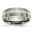 thumbnail image 1 of Chisel Titanium Brushed and Polished with Sterling Silver Inlay 7mm Grooved Band, 1 of 7