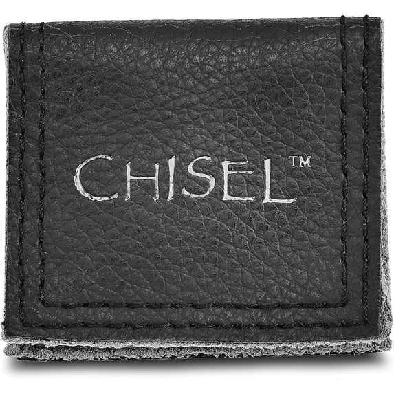 Chisel Titanium Brushed and Polished with Sterling Silver Inlay 8.2mm Ridged Edge Band - Ring Size 10.5