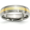 thumbnail image 1 of Chisel Titanium Brushed with 14k Gold Inlay 6.2mm Band - Ring Size 6.0, 1 of 8