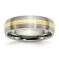 thumbnail image 1 of Chisel Titanium Brushed with 14k Gold Inlay 6mm Grooved Band, 1 of 7