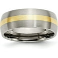 thumbnail image 1 of Chisel Titanium Brushed with 14k Gold Inlay 8.2mm Band - Ring Size 7.5, 1 of 8