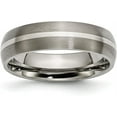 thumbnail image 1 of Chisel Titanium Brushed with Sterling Silver Inlay 6.2mm Band - Ring Size 13.0, 1 of 8