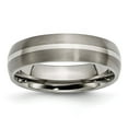 thumbnail image 1 of Chisel Titanium Brushed with Sterling Silver Inlay 6mm Band, 1 of 7